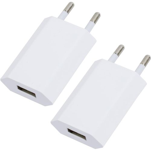 Chargeur Usb A, 2 Packs Prise Secteur Usb, Adaptateur De Rapide Prise Universel 5v 1a, Adapte Secteur Usb, Embout Charger Pour Smartphone/Smartwatch, Blanc.[F3551]