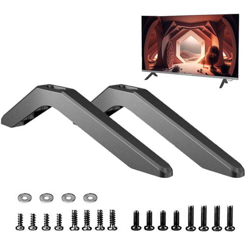 2 pièces Pied TV Universel, Pieds de Support TV avec kit de vis, Pieds de Base TV pour la Plupart des téléviseurs LCD de 32 à 55 Pouces, Support TV Pied capacité de Poids jusquà 75 kg (Noir).[S830]