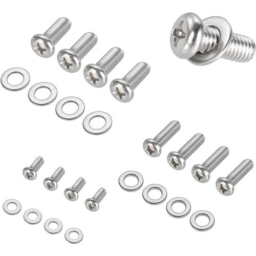 24 Pièces Vis Support Mural TV, Kit de Matériel de Montage TV,M4 M6 M8 Acier Inoxydable 304 Vis Vesa Contient des entretoises,Compatible avec la Plupart des Support TV Mural/Moniteur..[S1044]