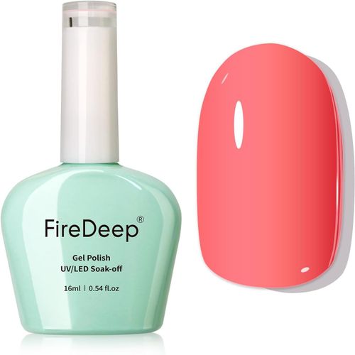 Vernis À Ongles En Gel Orange Corail, 16ml Vernis À Ongles En Gel Orange Uv/Led Pour Le Printemps Et L'été 