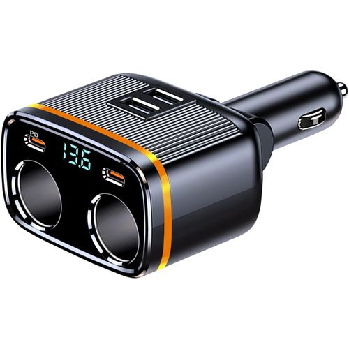 Chargeur De Voiture Usb C Super Rapide 145 W,Adaptateur Allume-Cigarette 12v/24v 4 Prises,Chargeur De Voiture Double Usb + Double Pd 45w Avec Voltmètre Led..[F3938]