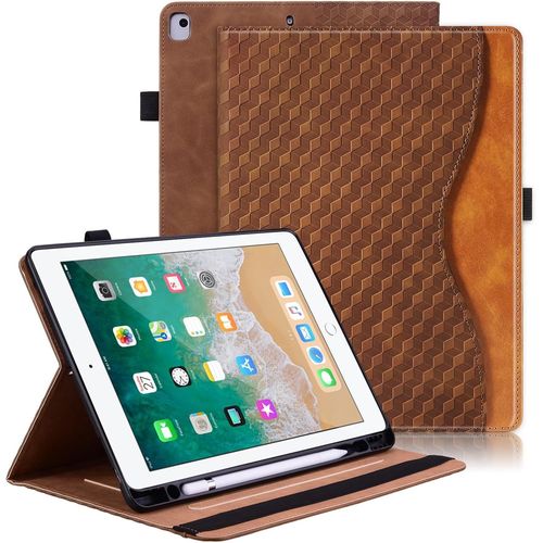 Coque Pour Ipad 10.2 Pouces 9/8/7 Génération - Ipad Air 3/Pro 10,5 Housse Cuir Pu [Réveil/Veille Automatique] Etui De Protection Avec Support Fonction Pour Ipad 2021/2020/2019, Brun.[F4862]