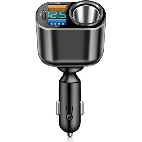 Allume-Cigare De Voiture, Double Allume-Cigare Usb Type-C À Port Unique, Chargeur De Voiture Qc3.0 2.4a À Charge Rapide, Prise Allume Cigare Pour Téléphones Portables, Tablettes, Enregistreu.[F3155]