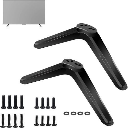 Support TV universel, pied TV, convient à la plupart des téléviseurs LED LCD de 27 à 55 pouces, LG Philips VIZIO TCL KONKA, capacité de poids : 99 kg, noir.[S427]