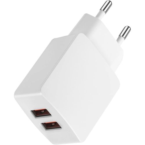 Chargeur Usb, Prise Usb Secteur 5v/2,1a, Adaptateur Double Port 10,5w, Compatible Avec Téléphone Tels Que Iphone, Samsung A12/A22, Redmi, Oppo, Nokia, Moto, Huawei Et Plus D'appareils-Blanc.[F3083]