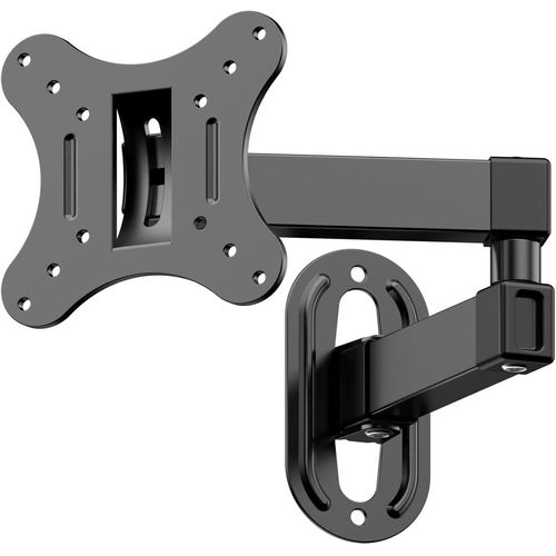 Support TV Mural 14 à 27 Pouces Ecran PC,Orientable et Inclinable,VESA 75x75mm / 100x100mm jusqu'à 10 kg,Universel 17 19 21 24 Pouces Support Mural TV,Support de Moniteur.[S297]