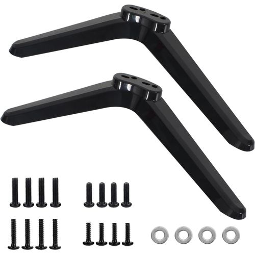 Support TV Universel Compatible avec Plupart des Téléviseurs LED LCD de 32, 40, 49, 50, 55 Pouces, Pieds de Meuble TV Noirs, Support de Table Smart TV avec Vis, Support de Base TV de Remplac.[S395]