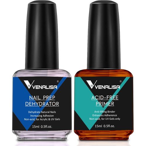 Primer Et Déshydrateur Pour Ongle 15ml*2pcs Primer Ongle Vernis Semi Permanent Et Nail Déshydrateur Set Pour Vernis À Ongles Uv Poudre Acrylique Nail Prep Manucure,Protéger Ongles Naturels 