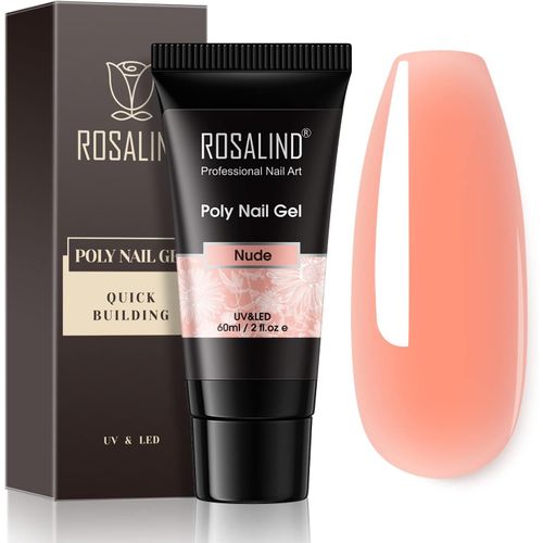 60ml Poly Nail Gel, Soak Off Uv Led Vernis À Ongles Gel Semi Permanents Nail Extension En Acrylique Nail Art Pour Réparation Et Extension, Nu 
