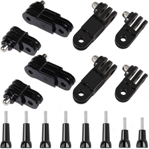 Bras Pivotant Réglable à 3 Voies Fixation pour Gopro Bras Pivotant Extension Adaptateur de Trépied avec 8 Vis à Serrage pour Caméra GoPro Caméra de Sport, Noir 16 Pièces.[F282]