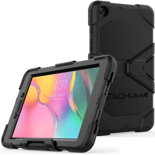 G-Shock Étui Pour Samsung Galaxy Tab A 8,0 Pouces 2019 (Sm-T290 Sm-T295) Coque Rigide, Haute Protection Anti-Choc Avec Support Amovible, Housse Pour Enfants Écoles Ouvriers Bâtiments, Noir.[F1255]