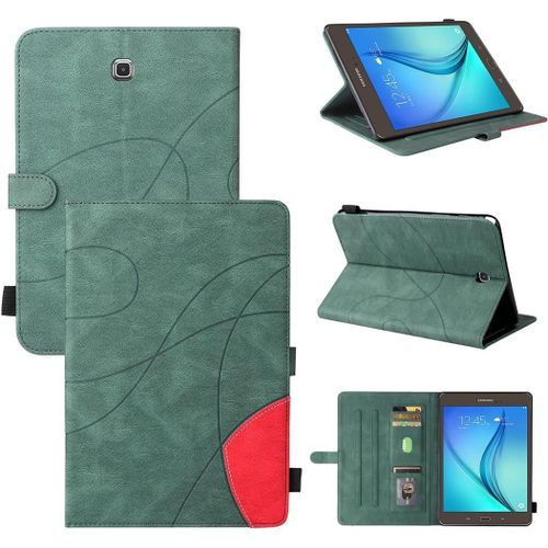 Étui Pour Samsung Galaxy Tab A Sm-T350/T355 (8,0 Pouces) Pu Cuir Housse Flip Coque Avec Veille/Réveil Automatique Et Built Stand Et Magnétique Fermeture Bande Motif Protection Cas Vert.[F2807]