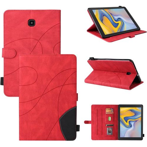 Étui Pour Samsung Galaxy Tab A Lite Sm-T387 (8,0 Pouces) Pu Cuir Housse Flip Coque Avec Built Stand Et Magnétique Fermeture Bande Motif Protection Cas Rouge.[F2794]