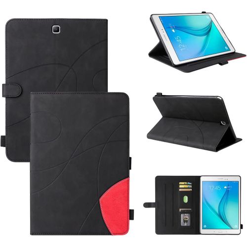 Étui Pour Samsung Galaxy Tab A Sm-T550 (9,7 Pouces) Pu Cuir Housse Flip Coque Avec Veille/Réveil Automatique Et Built Stand Et Magnétique Fermeture Bande Motif Protection Cas Noir.[F2823]