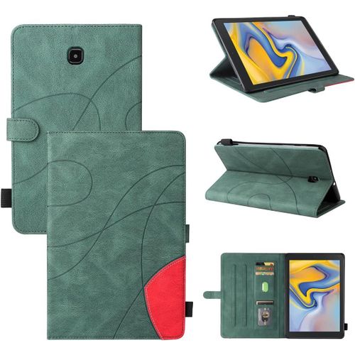 Étui Pour Samsung Galaxy Tab A Lite Sm-T387 (8,0 Pouces) Pu Cuir Housse Flip Coque Avec Built Stand Et Magnétique Fermeture Bande Motif Protection Cas Vert.[F2821]