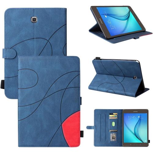 Étui Pour Samsung Galaxy Tab A Sm-T350/T355 (8,0 Pouces) Pu Cuir Housse Flip Coque Avec Veille/Réveil Automatique Et Built Stand Et Magnétique Fermeture Bande Motif Protection Cas Bleu.[F2830]