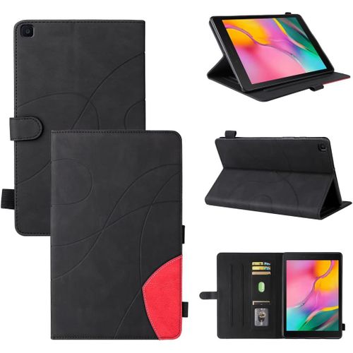 Étui Pour Samsung Galaxy Tab A Sm-T290/T295 (8,0 Pouces) Pu Cuir Housse Flip Coque Avec Built Stand Et Magnétique Fermeture Bande Motif Protection Cas Noir.[F2825]