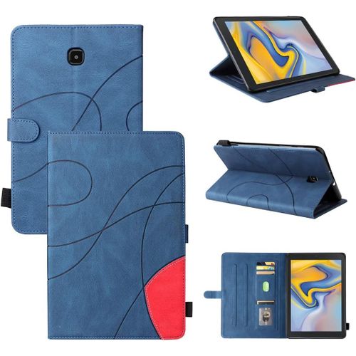 Étui Pour Samsung Galaxy Tab A Lite Sm-T387 (8,0 Pouces) Pu Cuir Housse Flip Coque Avec Built Stand Et Magnétique Fermeture Bande Motif Protection Cas Bleu.[F2812]