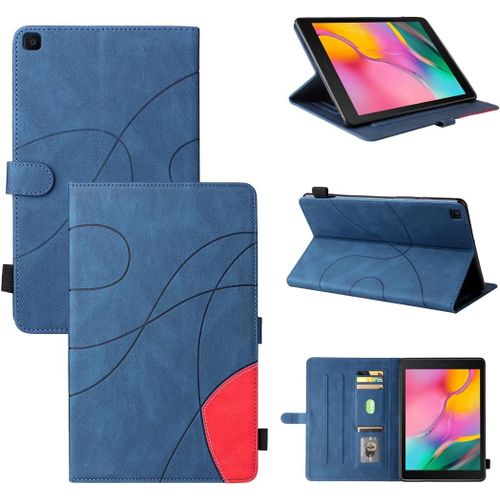 Étui Pour Samsung Galaxy Tab A Sm-T290/T295 (8,0 Pouces) Pu Cuir Housse Flip Coque Avec Built Stand Et Magnétique Fermeture Bande Motif Protection Cas Bleu.[F2831]
