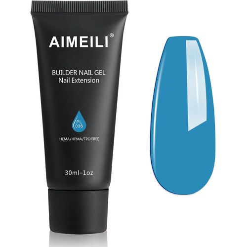 Extention Gel Pour Ongles, Néon Bleu Builder Construction Gel 30ml Faux Ongles Quick Building Uv Led Gel Vernis Semi Permanent Nail Art 036 
