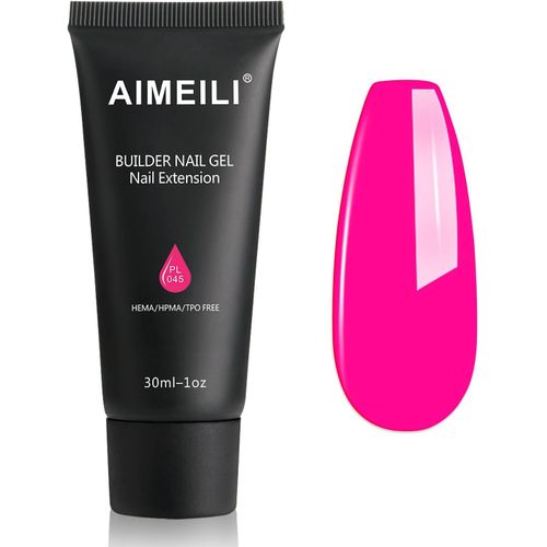 Extention Gel Pour Ongles, Néon Magenta Builder Construction Gel 30ml Faux Ongles Quick Building Uv Led Gel Vernis Semi Permanent Nail Art 045 