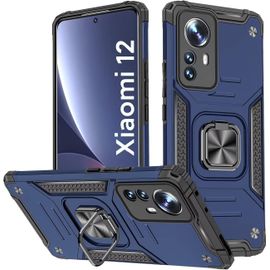 Coque Pour Xiaomi 12 / Xiaomi 12x, Housse Tpu Silicone Rotation 360° Aimant Anneau Support Double Défense Protection Etui - Bleu.[S2920]