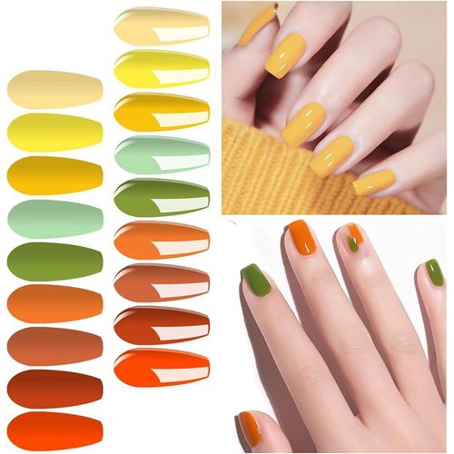Vernis Gel Semi Permanent -12 Vernis À Ongles Gel Uv Led Gel Polish Soak Off Nail Art Lot Base Top Coat & Matte Top Coat Néon Jaune Orange Rose Vert Cadeau Coffret 8ml 