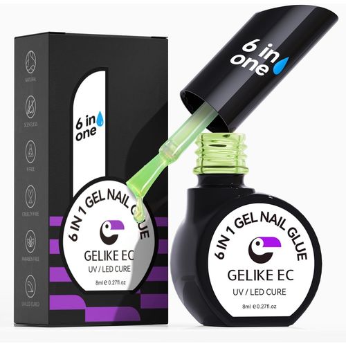 Été Manucure Colle Faux Ongles Gel 6 En 1 - Colle Capsule Americaine Ongle, Gummy Base Builder Uv, Vernis Semi Permanent Jelly Jaune Verdâtre Pour Fête, Vacances, Plage, Mariage, Voyage 