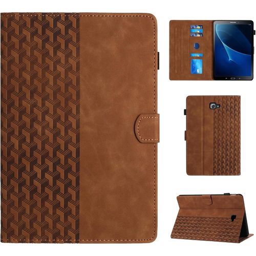 Coque Pour Samsung Galaxy Tab A6 10.1 2016 (Sm-T580/T585) Housse De Protection Étui À Rabat Avec Veille/Réveil Automatique Coque Tablette Samsung Galaxy Tab A 10.1 2016, Marron.[F957]