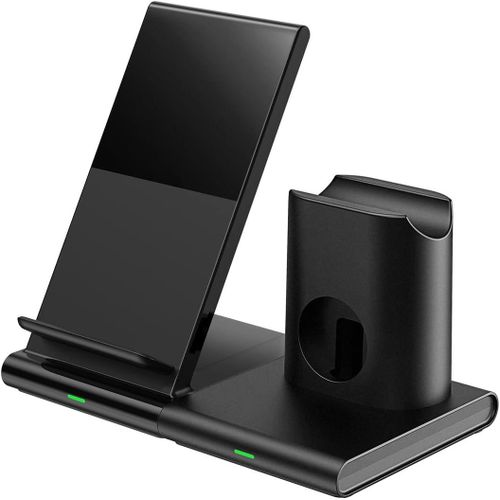 Chargeur Sans Fil, Chargeur Sans Fil Rapide, 3 En 1 Chargeur Induction Pliable Compatible Avec Iphone 14/13/12/11/11pro/Pro Max/Xs/X, Noir.[F1845]