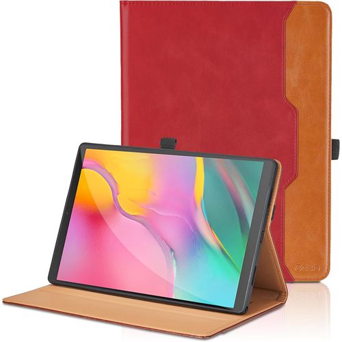 Coque Pour Samsung Galaxy Tab A 10,1'' T510/T515 2019 Pu Cuir Cover Tablette Housse De Protection, Multi-Angle Étui Avec Poche Pour Samsung Galaxy Tab A 10,1 2019 - Rouge.[F1065]