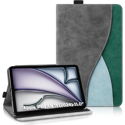 Étui Coque Pour Ipad Air 11 Pouces M2 2024 - Étui Housse De Protection Cuir Pu Avec Fonction Support/Portefeuille Coque Tablette Ipad Air 11 (Gris Foncé).[F1952]