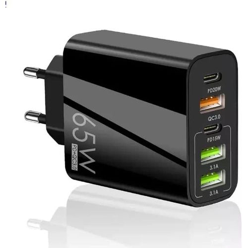 Chargeur multiple 65 W 5 ports USB C, QC3.0, adaptateur USB C PD, chargeur de mobile à réseau rapide. Compatible avec tous les mobiles, Samsung, Xiaomi. Chargeur rapide USB C multiple.[F1994]
