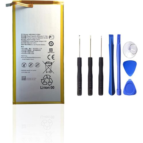 Batterie pour ordinateur portable HB3080G1EBW HB3080G1EBC compatible avec Huawei MEDIAPAD M1-M2 8.0-M3 Lite 8.0-T1 8.0 M2-801L M2-801W M2-802L M2-803L (3,8 V 18,3 Wh).[H548]