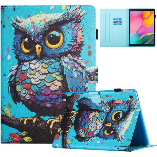 Coque Pour Tablette Samsung Galaxy Tab A 10,1 T510/ T515 2019 Etui Housse Pu Cuir Flip Support Portefeuille Protection Cover Case Pour Samsung Galaxy Tab A 10,1 Pouces 2019, Hibou.[F4522]