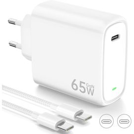 Chargeur Usb C 65w Avec Technologie Pd3.0 Et Gan Ii Chargeur Rapide Usb C Pps Avec Câble Usb C 2m Compatible Pour Iphone 15 Pro/Max, Pour Galaxy S24/23/S22, Pour Macbook Pro/Air, Etc.[F684]