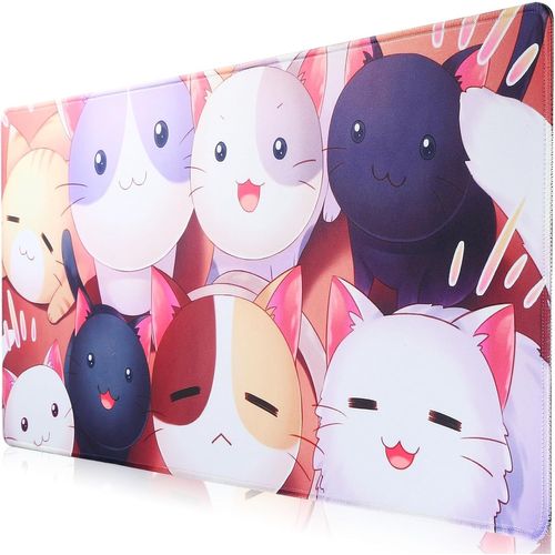 Tapis de Souris de Jeu XXL, Tapis de Souris étendu Bords Cousus 2MM Base en Caoutchouc antidérapant 90x40cm Tapis de Bureau pour Jeux/Bureau/Affaires 90x40 Cat.[F146]