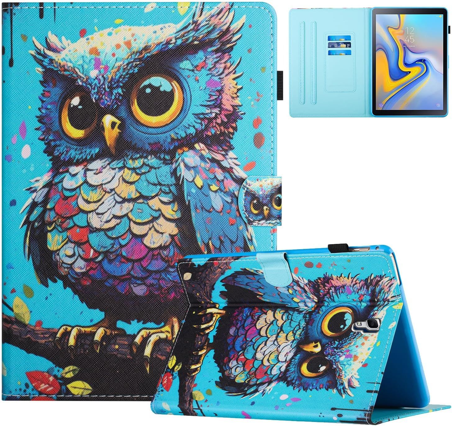 Coque Pour Tablette Samsung Galaxy Tab A 10.5 2018 (Sm-T590/T595/T597) Etui Pu Cuir Flip Support Protection Coque Samsung Tab A 10.5"" 2018 Housse,Hibou.[F4523]