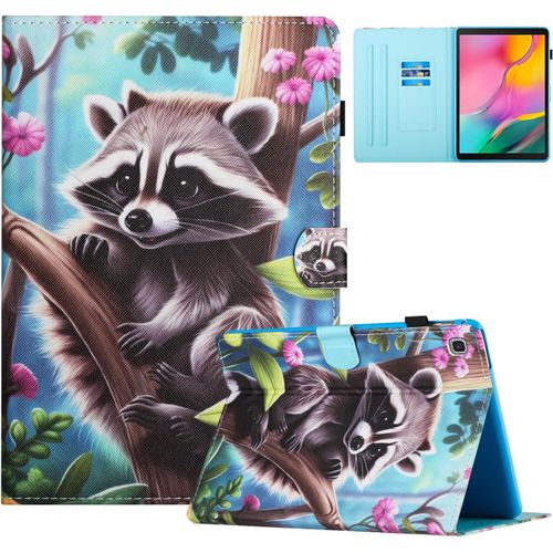 Coque Pour Tablette Samsung Galaxy Tab S2 9.7 2015 (Sm-T810/T815) Etui Housse Pu Cuir Flip Support Portefeuille Protection Magnétique Cover Samsung Tab S2 Tablette Coque,Raton Laveur.[F4500]