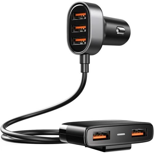 Chargeur De Voiture Multi Usb C 5 Ports 5 V/3,1 A Usb Adaptateur Chargeur De Voiture Rapide Adaptateur Allume-Cigare Avec Câble D'extension De Chargeur 1,5 M Pour Iphone Samsung Galaxy Huawe.[F2513]