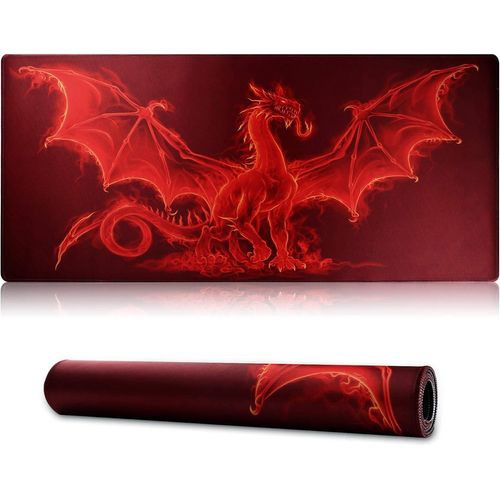 Tapis de Souris de Jeu XXL, Tapis de Souris étendu Bords Cousus 2MM Base en Caoutchouc antidérapant 90x40cm Tapis de Bureau pour jeux/bureau/affaires-90x40 redragonuk.[F137]