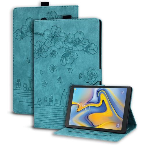 Coque Pour Samsung Galaxy Tab A 10.5 Pouces 2018 (Sm-T590/T595),Pu Cuir Cover Tablette Housse De Protection,Porte-Crayons Portefeuille Tablet Étui Samsung Galaxy Tab A 10.5 2018,Vert Clair.[F3742]