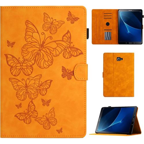 Coque Pour Samsung Galaxy Tab A 10.1 2016 Étui De Protection Case Tablette Housse Sm T580/T585 Smart Cover Avec Réveil/Veille Auto Pour Samsung Galaxy Tab A6 10.1 2016 (Sm-T580/T585), Orange.[F3978]