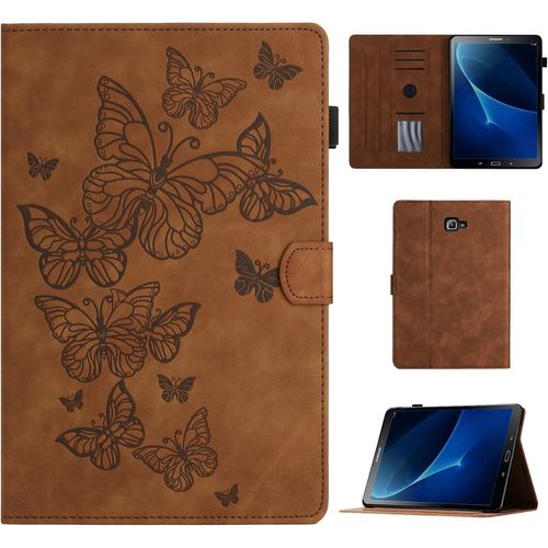 Coque Pour Samsung Galaxy Tab A 10.1 2016 Étui De Protection Case Tablette Housse Sm T580/T585 Smart Cover Avec Réveil/Veille Auto Pour Samsung Galaxy Tab A6 10.1 2016 (Sm-T580/T585), Brun.[F4004]