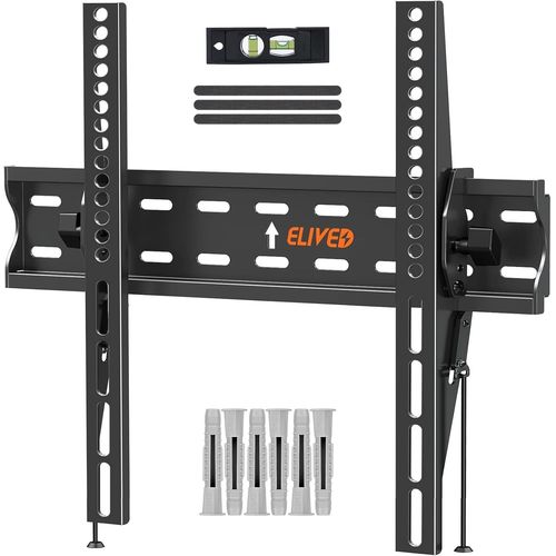 EV007 Support Mural inclinable Ultra Fin pour la Plupart des téléviseurs LCD, LED, OLED Plats ou incurvés de 26 à 60"" avec VESA 75 x 75 mm-400 x 400 mm jusqu'à 45 kg.[S1285]