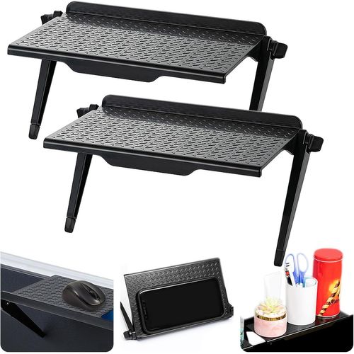 2 Pièces Étagère Supérieure TV, Étagère Supérieure de l'Écran, Étagère Supérieure de Télévision,pour Decodeur, Écran Rack (Noir).[S596]