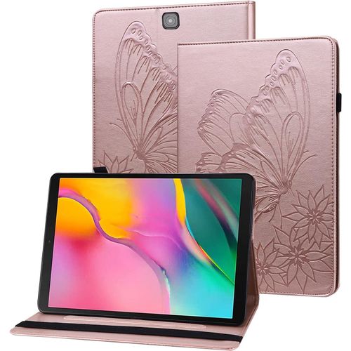 Coque Samsung Tab S2 9.7 Pouces Housse En Cuir Pu Papillon En Relief Portefeuille Etui De Protection Tablette Pour Samsung Galaxy Tab S2 9.7"" Sm-T810/T815/T815/T819 - Or Rose.[F4150]