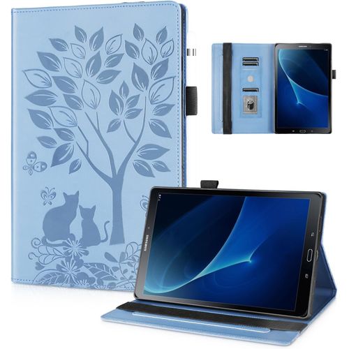 Coque Pour Samsung Galaxy Tab A 10.1 (2016) Sm-T580/T585 Fonction Du Support Etui Samsung Galaxy Tab A Avec Fente Pour Carte Housse Galaxy Tab A 2016 Bleu.[F5745]