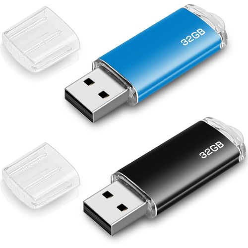 Cle USB 32 GO, [Lot de 2] USB Clef 32GO USB 2.0 Flash Drive 32GB Clé USB 32 Giga pour Ordinateur Portable/PC/Voiture etc (2 Pack).[F1238]