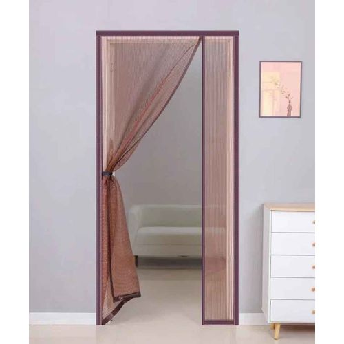 Écran De Porte Magnétique,Taille E,Moustiquaire,Rideau,Insectes Volants,Fermeture Automatique,Maille Invisible Pour Cuisine,Salon Intérieur - Type Brown - Right Open-W 100cm X H 200cm